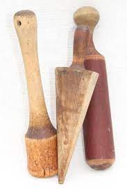 Check out top brands on ebay. Primitive Old Wood Kitchen Tools Lot Vintage Wooden Masher Pestle Tamper