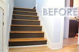 Boring Brown Stair Risers Go Whiter