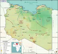 Libya map shows detailed political and physical features of the country and uses relief shading with libya in north africa lies between latitudes 19° and 34°n, and longitudes 9° and 26°e. What Are The Key Facts Of Libya Libya Facts Answers