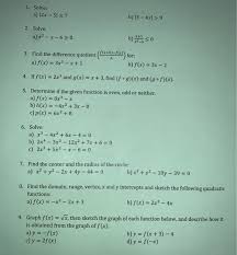 Solved 1 Solve A 12x 517 B 13 4x1 9 2 Solve A X2 Chegg Com