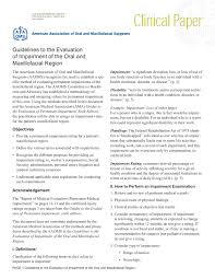 Guidelines To The Evaluation Of Impairment Of The Oral And