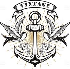 Old School Style Swallow Illustration With Anchor Tattoo Style Illustration Royalty Free Old School Style Swall Old School Tattoo Russian Tattoo Anker Tattoo