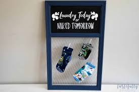 Download Diy Laundry Room Sign And Missing Sock Holder Tastefully Frugal