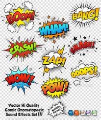 Comic book speech bubble cartoon sound effect vector. 12 Comic Sound Effects Ideas Comic Sound Effects Sound Effects Superhero Party