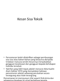 Peningkatan sisa domestik yang dibuang. Kesan Sisa Toksik