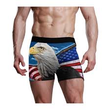 Amazon Com Cataku American Flag Bald Eagle Mens Boxer