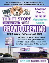Search our online pets or come by a local petco store for an adoption event. Hssa Thrift Store Humane Society Of Southern Arizona