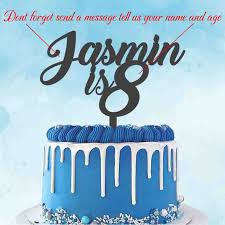 Preschool and kindergarten cake coloring page this page contains cake coloring page. Personalized Birthday Cake Topper Custom Name Age White Blue Red Gold Silver Black Wood Cake Topper For Kids Birthday Decoration Cake Decorating Supplies Aliexpress