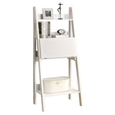.ladder desk which incorporates two shelves which are matched to the rake of the ladder, a desk of the ladder desk as i'm sure you all know how to paint, however, i did use 5 coats of wipable white. White 61 H Ladder Bookcase With Drop Down Desk
