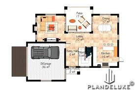 Architects didn't create floor plans with an l shape just because they look good. Simple 3 Bedroom House Plans With A Garage Bali Style Plandeluxe