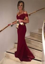 Beautiful Mermaid Lace Appliques Wine Red Prom Party Gowns Maroon Prom Dresses Evening Dresses Prom Burgundy Prom Dress Mermaid Prom Dresses