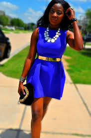 Cobalt Blue Need A Gold Belt In My Closet Blue Dress Outfits Cobalt Blue Dress Outfit Cobalt Blue Dress