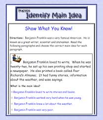 Activity includes comprehension questions, a. Sixth Grade Language Skill Builders Main Idea