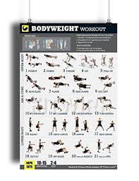 bodyweight workout exercise poster now laminated gain