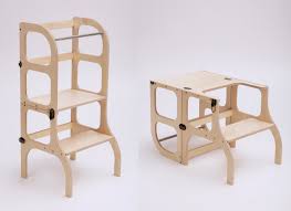 Make it easier for kids to reach the sink with a wooden step stool or keep a plastic step stool in the laundry room to conveniently grab dryer sheets and other essentials stored on a high shelf. Convertible Learning Tower Table Step N Sit Montessori At Home Helper Step Stool Ette Tete