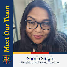 😍With special warmth and joy, we welcome today Ms. Samia Singh, our new  English and Drama teacher. Here's a short welcome message to entire CIS  Family⬇️: «Hello, I'm Samia from South Africa,