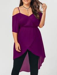 Plus Size Open Shoulder Long High Low Chiffon Top Chiffon Tops Chiffon Mini Dress Dresses 4xl