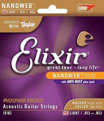 Elixir 16182 Nanoweb Phosphor Bronze Acoustic Guitar Strings Hd Light 13 53