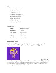 Opening Press Release Pg 2 The A Team It Cast Stage Manager