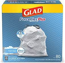 We have low prices and a great selection on all . Amazon Com Glad Forceflexplus Xl X Large Kitchen Drawstring Trash Bags 20 Gallon Grey Trash Bag Fresh Clean With Febreze Freshness 80 Count Package May Vary Health Household