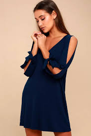 Lulu S Glory Of Love Navy Blue Shift Dress Blue Shift Dress Blue Long Sleeve Dress Long Sleeve Shift Dress