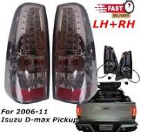 Pair Rear Tail Lamps Lights LED Smoke Lens For 2006-11 Isuzu D-max Pickup  LH+RH