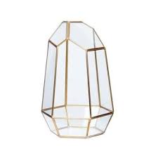 Terrarium En Laiton Dore Et Verre 0 000000 Laiton Vase Design Vase En Metal