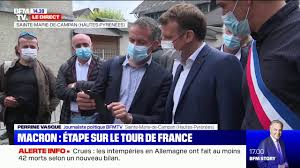 Emmanuel macron tour de france. Emmanuel Macron Est En Deplacement Dans Les Hautes Pyrenees Sur La 18eme Etape Du Tour De France