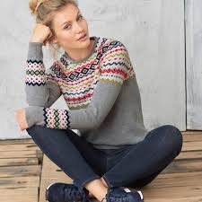 Pull Col Rond Jacquard Laine D Agneau Pull Laine Laine Jacquard