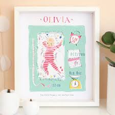 Find baby keepsakes including memory boxes, picture frames, and baby month signs at pottery barn kids. Personalised New Baby Keepsake Print By Floss Co Notonthehighstreet Com