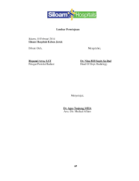 Rs siloam terletak sangat strategis yaitu di area pusat bisnis manado. Contoh Surat Dokter Siloam Contoh Surat
