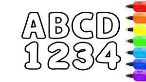 Suggest them to paint printable pictures in different colors. How To Draw A Alphabet Abc And Numbers 123 For Kids Alphabet Abc And Numbers 123 Coloring Page Youtube