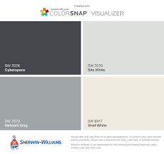 Find yourself fawning over the october color of the month, shell white sw 8917. I Found These Colors With Colorsnap Visualizer For Iphone By Sherwin Williams Cyberspace Media Room Paint Colors Grey Accent Wall Sherwin Williams Exterior