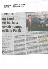 Sebagai perbadanan di bawah kerajaan negeri, kakitangan ppanpk adalah dilantik oleh menteri besar. Keratan Akhbar Mk Land Mb Inc Bina Rumah Mampu Milik Di Perak