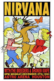 Nirvana Concert Poster With The Breeders At Astro Arena Houston Canvas Print Nirvana Concert Poster Nirvana Concert Concert Posters