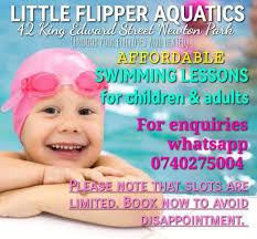 Enrol your children for swimming lessons today! Little Flipper Aquatics is  based at 42 King Edward Street Newton Park. Private lessons available for  adults and children in the mornings and afternoons. Group