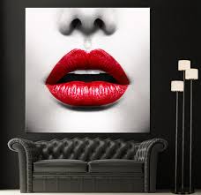Black And White Red Lipstick Red Lips Modern Home Decor Fine Wall Art Black White Canvas Etsy Red Wall Art Photo Wall Art Black And White Canvas
