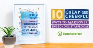 I'm so excited to finally share my guest room makeover with you guys! 10 Cheap And Cheerful Ways To Update The Staffroom School Staffroom Makeover