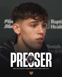 Post-Game Availability (MLS): Inter Miami C.F. defender Noah Allen speaks  to the media following Saturday's matchup against New York City FC. Inter  Miami and New York City tied at fulltime 2- 2. •, • ...