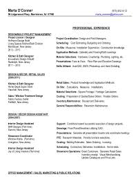 Looking for interior design resumes resume templates designer sample curriculum? Resume Marta Interior Design Professional Services