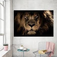 Superbe Tableau D Un Lion Avec Un Fond Noir Toile Decorative Après votre paiement, vous pouvez. tableau lion fond noir