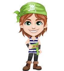Little Pirate Kid Cartoon Vector Character AKA Eddie
