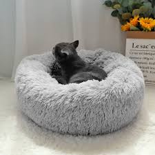 Pet dog cat calming bed comfy shag warm fluffy bed nest mattress fur donut pad. China Fluffy Calming Dog Bed Long Plush Donut Pet Bed Hondenmand Round Orthopedic Lounger Sleeping Bag Kennel Cat Puppy Sofa Bed House China Home Products Pet Products