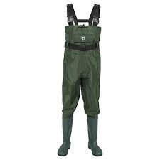 Tidewe Bootfoot Chest Wader 2 Ply Nylon Pvc Waterproof Fishing