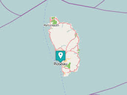 Karte von dominica mit der hauptstadt roseau. Urlaub In Dominica Stadte Und Sehenswurdigkeiten