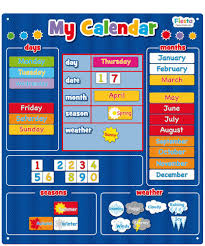 New Magnetic Blue My Calendar Large Learn Dates Days Weather Seasons Fiesta Magnetic Calendar Kids Calendar Toddler Calendar