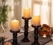 Bougeoirs Résine Antique Lot De 2 Bougeoirs Vintage Inweder Forme Lotus -  Résine Bronze Noir - Pour Bougies Coniques 2,2cm - Décoration Intérieur ...