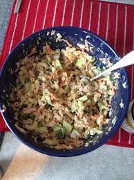Salade De Thon 500ml De Pate 1 Carotte Rapee 1 Branche De Celerie 1 2 Concombre 1oignon 2 Boites De Thon Persil Sell Et Poivre V Salade Thon Recette Repas
