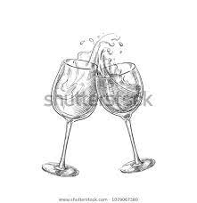 Two Wine Glasses Splash Drinks Sketch Stock Vector Royalty Free 1079067380 Wine Glass Images Wine Wine Glasses