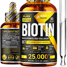 After a few days of taking. Review For Biotin Collagen 25 000mcg Hair Growth Liquid Drops Supports Strong Nails Glowing Skin Healthy Hair Growth 3x More Absorption Than Capsules Pills